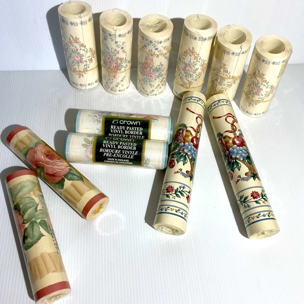 Wall Borders Rose Floral Ivy Fruit Basket Art Home Decor Set Bundle Lot 12 Pc